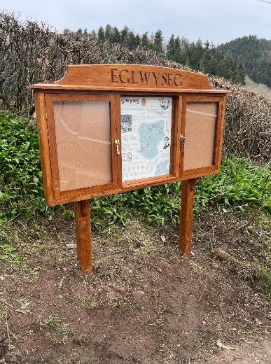 New noticeboard at Eglwyseg installed